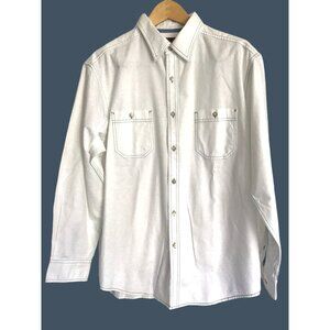 ROUNDTREE & YORKE CASUAL- MENS COTTON LONG SLEEVE BUTTON FRONT SHIRT SIZE LARGE